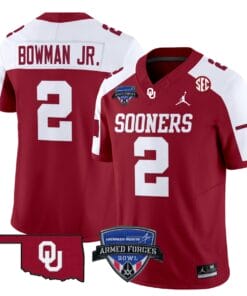Billy Bowman Jr Jersey #2 Oklahoma Sooners 2025 Armed Forces Bowl Patc Football All Stitched
