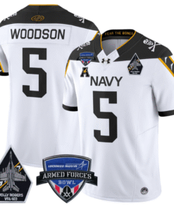 Braxton Woodson Jersey #5 Navy Midshipmen 2025 Armed Forces Bowl All Stitched Football 8 BW54W6C