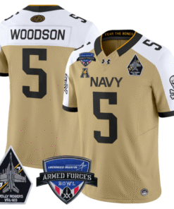 Braxton Woodson Jersey #5 Navy Midshipmen 2025 Armed Forces Bowl All Stitched Football 7 BZBT36S