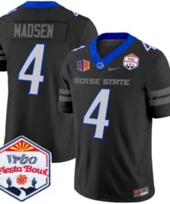 Maddux Madsen Jersey #4 Boise State Broncos 2025 Fiesta Bowl Patch Vapor Stitched Football