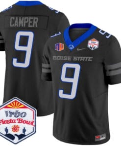 Cameron Camper Jersey #9 Boise State Broncos 2025 Fiesta Bowl Patch Vapor Stitched Football