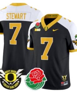 Evan Stewart Jersey #7 Oregon Ducks 2025 Rose Bowl Game Patch Vapor All Stitched Football