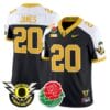 Jordan James Jersey #20 Oregon Ducks 2025 Rose Bowl Game Patch All Stitched Football