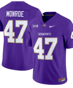 Blue Monroe Jersey #47 Western Carolina Catamounts Purple Stitched Football