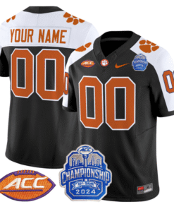 Custom Clemson Tigers Jersey 2024 ACC Championship Patch Stitched Football