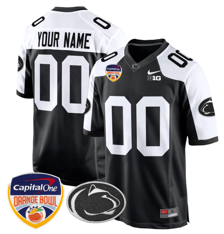 Custom Penn State Jersey Name, Number Orange Bowl Patch Vapor Stitched Football 1 Custom Penn State Jersey Name, Number Orange Bowl Patch Vapor Stitched Football
