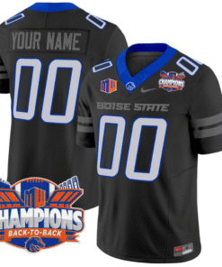 Custom Boise State Broncos Jersey Back To Back Champions Stitched Football