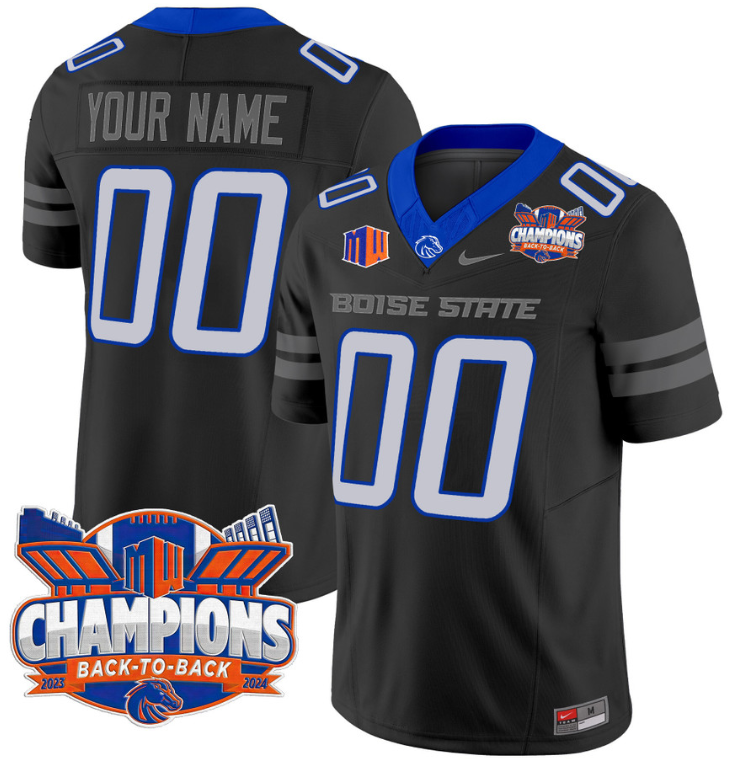Custom Boise State Broncos Jersey Back To Back Champions Stitched Football 1 Custom Boise State Broncos Jersey Back To Back Champions Stitched Football