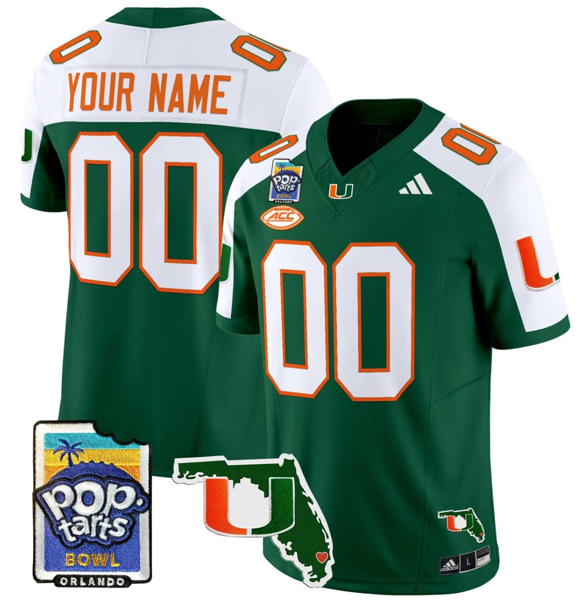 Custom Miami Hurricanes Jersey Name, Number 2025 PopTarts Bowl Patch Football All Stitched 6 Custom Miami Hurricanes Jersey Name, Number 2025 PopTarts Bowl Patch Football All Stitched - Image 6