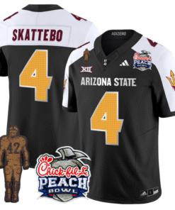 Cam Skattebo Jersey #4 Arizona State Peach Bowl Patch All Stitched Football