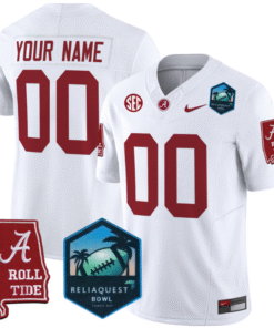 Alternative view of Custom Alabama Crimson Tide Jersey 2025 ReliaQuest Bowl Patch All Stitched Football