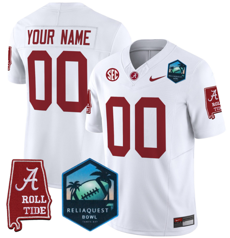 Custom Alabama Crimson Tide Jersey 2025 ReliaQuest Bowl Patch All Stitched Football 2 Custom Alabama Crimson Tide Jersey 2025 ReliaQuest Bowl Patch All Stitched Football - Image 2