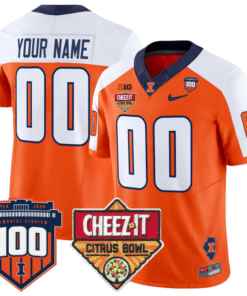Custom Illinois Fighting Jersey 2025 Cheez-It Citrus Bowl Stitched Football 10 C7B56WD