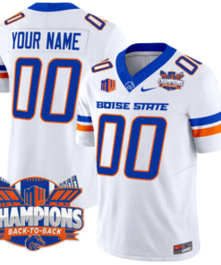 Alternative view of Custom Boise State Broncos Jersey Back To Back Champions Stitched Football