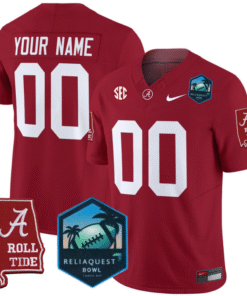 Custom Alabama Crimson Tide Jersey 2025 ReliaQuest Bowl Patch All Stitched Football 9 C93I2EF