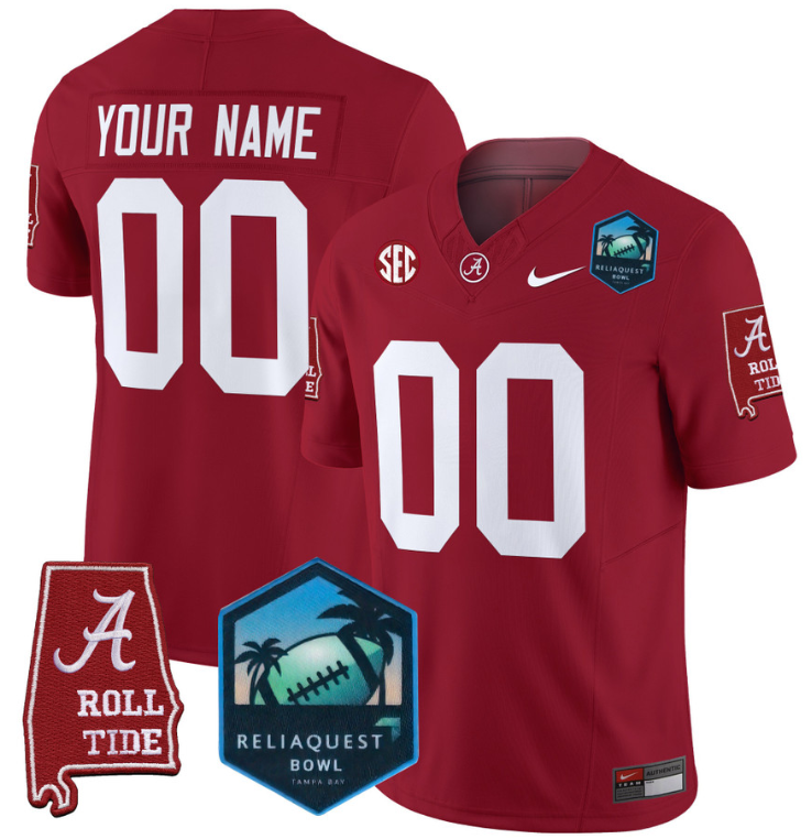 Custom Alabama Crimson Tide Jersey 2025 ReliaQuest Bowl Patch All Stitched Football 4 Custom Alabama Crimson Tide Jersey 2025 ReliaQuest Bowl Patch All Stitched Football - Image 4