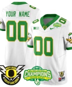 Alternative view of Custom Oregon Ducks Jersey Name, Number 2024 Big Ten Champions All Stitched Football