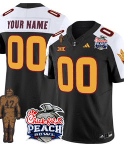 Alternative view of Custom Sun Devils Pat Tillman Jersey Arizona State Peach Bowl All Stitched Football