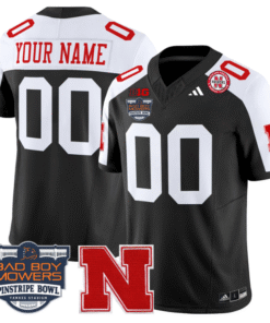 Custom Nebraska Cornhuskers Jersey 2025 Pinstripe Bowl Patch Football All Stitched