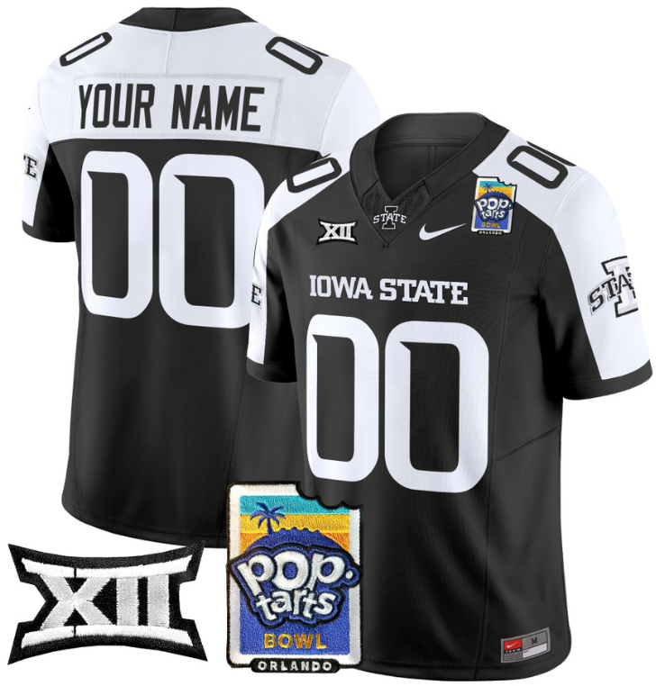 Custom Iowa State Cyclones Jersey 2025 PopTarts Bowl Patch All Stitched Football 1 Custom Iowa State Cyclones Jersey 2025 PopTarts Bowl Patch All Stitched Football