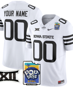 Custom Iowa State Cyclones Jersey 2025 PopTarts Bowl Patch All Stitched Football 8 CMLLO06