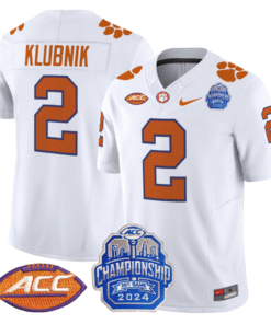 Alternative view of Cade Klubnik Jersey #2 Clemson Tigers 2024 ACC Championship Patch Stitched Football