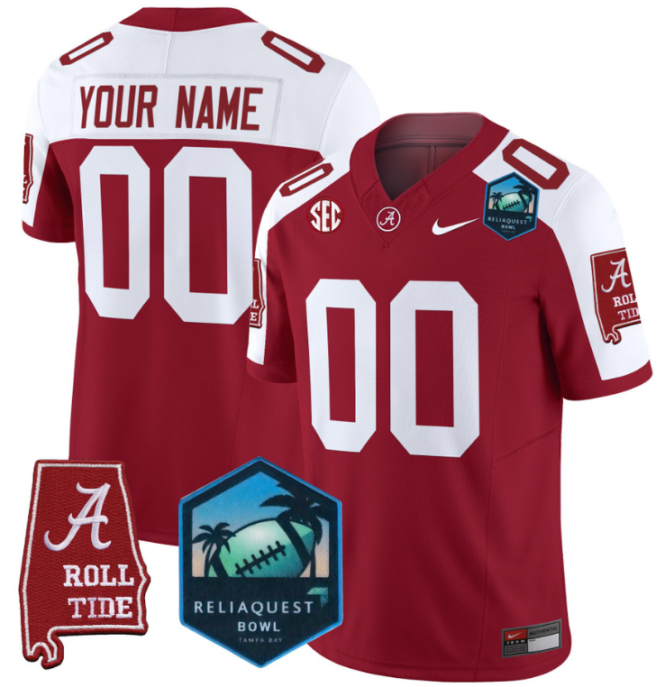 Custom Alabama Crimson Tide Jersey 2025 ReliaQuest Bowl Patch All Stitched Football 5 Custom Alabama Crimson Tide Jersey 2025 ReliaQuest Bowl Patch All Stitched Football - Image 5