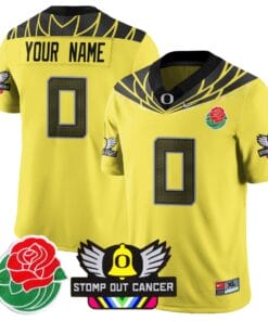 Alternative view of Custom Oregon Ducks Jersey 2024 Rose Bowl Patch All Stitched Football