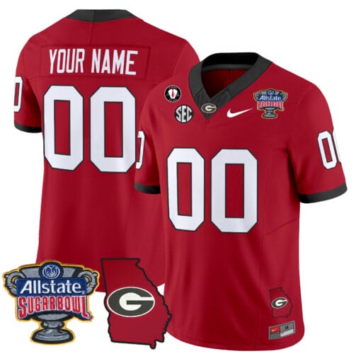 Custom Georgia Bulldogs Jersey 2025 Sugar Bowl Patch Vapor Stitched Football 4 Custom Georgia Bulldogs Jersey 2025 Sugar Bowl Patch Vapor Stitched Football - Image 4