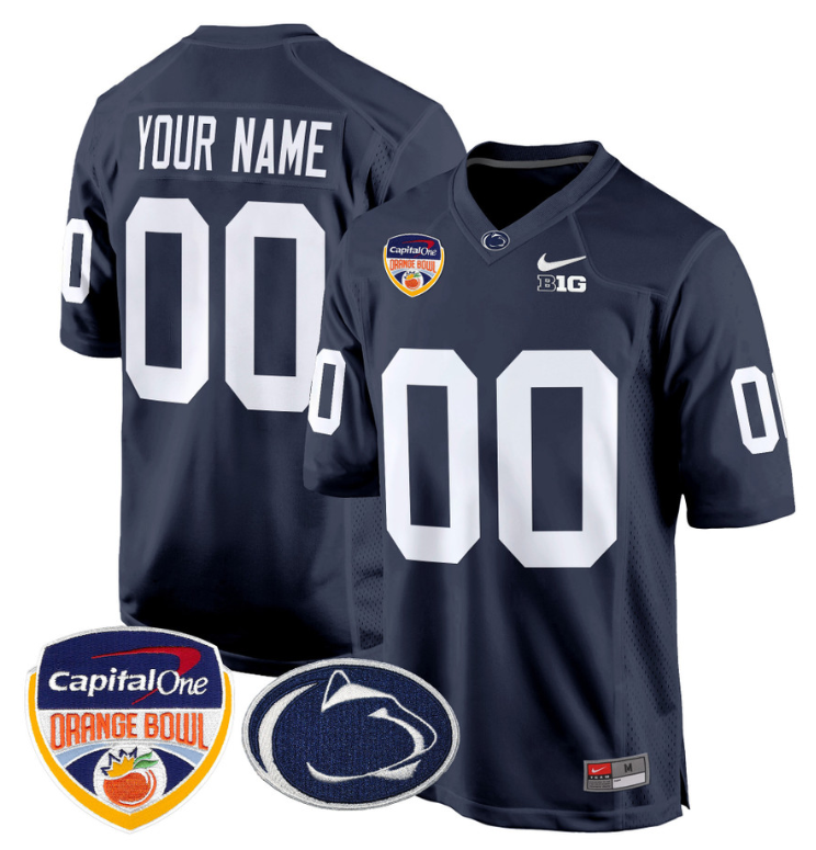 Custom Penn State Jersey Name, Number Orange Bowl Patch Vapor Stitched Football 2 Custom Penn State Jersey Name, Number Orange Bowl Patch Vapor Stitched Football - Image 2