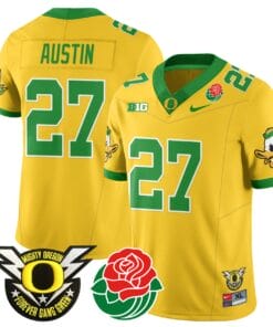 Daylen Austin Jersey #27 Oregon Ducks 2024 Mighty Rose Bowl Patch All Stitched Football 13 D6AQWE5