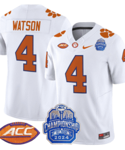 Alternative view of Deshaun Watson Jersey #4 Clemson Tigers 2024 ACC Championship Patch Stitched Football