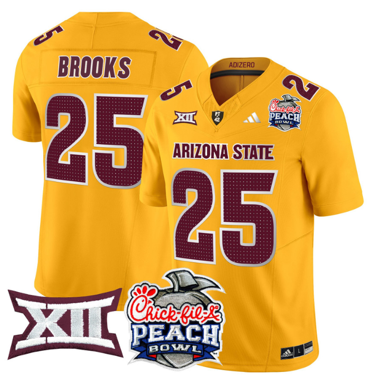 DeCarlos Brooks Jersey #25 Arizona State Sun Devils 2025 Peach Bowl Stitched Football 4 DeCarlos Brooks Jersey #25 Arizona State Sun Devils 2025 Peach Bowl Stitched Football - Image 4