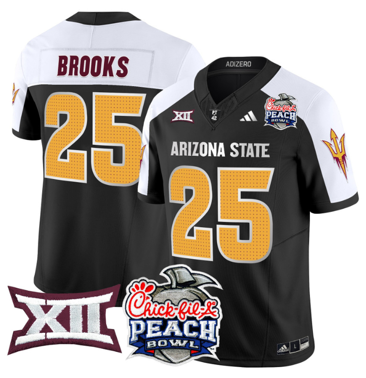 DeCarlos Brooks Jersey #25 Arizona State Sun Devils 2025 Peach Bowl Stitched Football 1 DeCarlos Brooks Jersey #25 Arizona State Sun Devils 2025 Peach Bowl Stitched Football