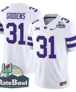 Alternative view of DJ Giddens Jersey #31 Kansas State Wildcats 2025 Rate Bowl Patch Football All Stitched