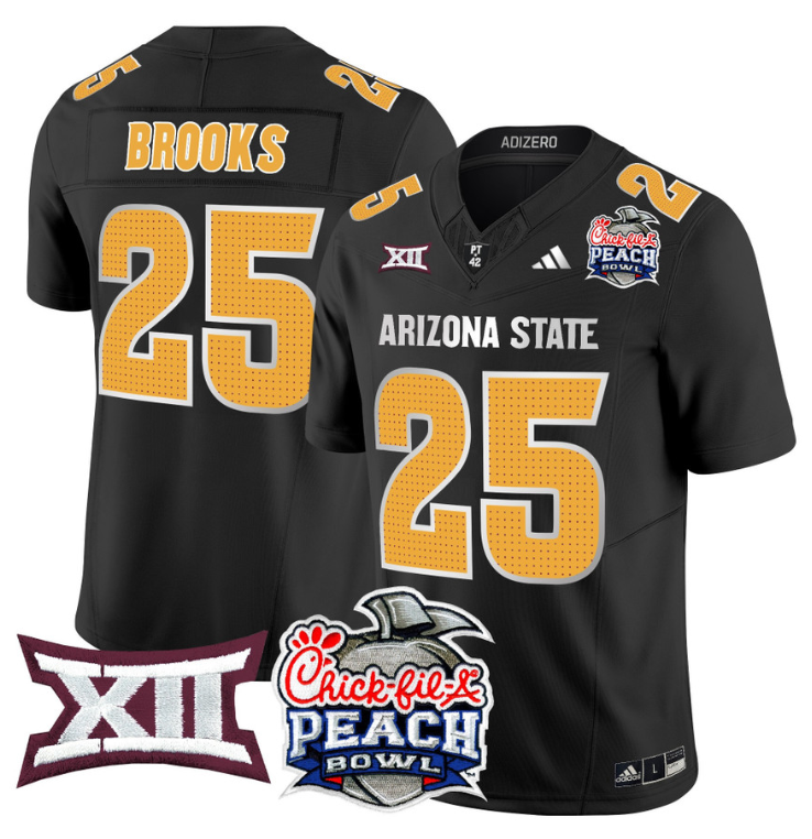 DeCarlos Brooks Jersey #25 Arizona State Sun Devils 2025 Peach Bowl Stitched Football 6 DeCarlos Brooks Jersey #25 Arizona State Sun Devils 2025 Peach Bowl Stitched Football - Image 6