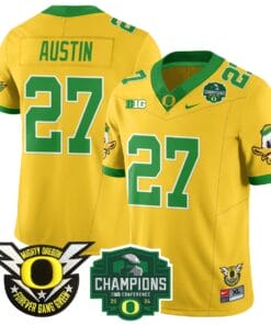 Daylen Austin Jersey #27 Oregon Ducks 2024 Big Ten Champions All Stitched Football 5 DQR4CRU