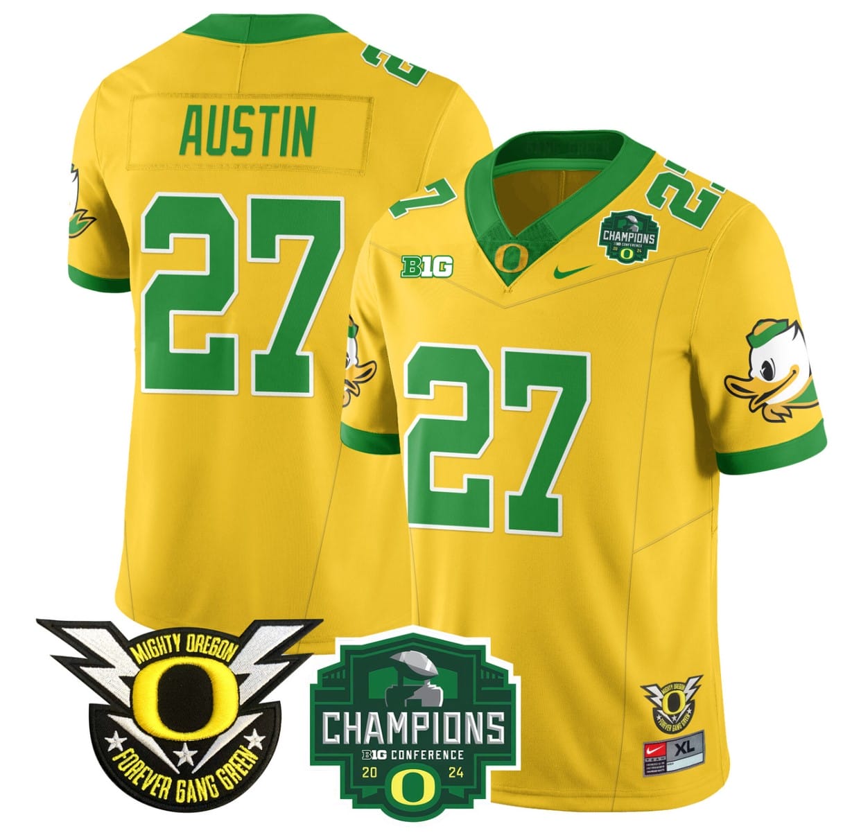 Daylen Austin Jersey #27 Oregon Ducks 2024 Big Ten Champions All Stitched Football 2 Daylen Austin Jersey #27 Oregon Ducks 2024 Big Ten Champions All Stitched Football - Image 2