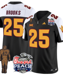 Alternative view of DeCarlos Brooks Jersey #25 Arizona State Peach Bowl Patch All Stitched Football
