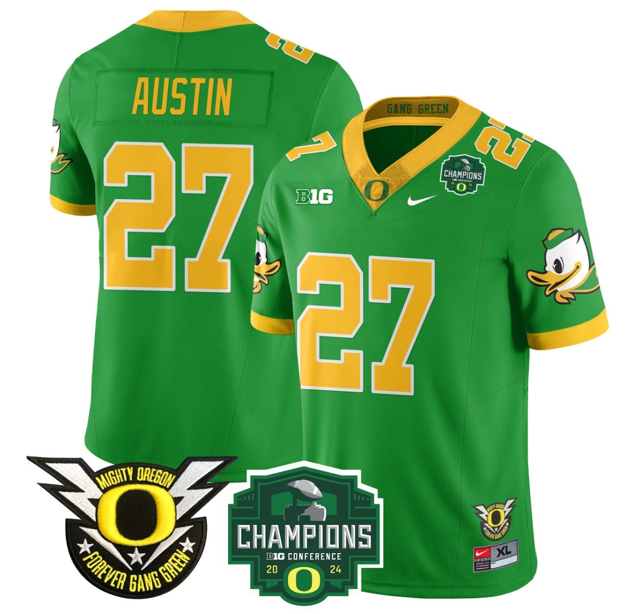 Daylen Austin Jersey #27 Oregon Ducks 2024 Big Ten Champions All Stitched Football 4 Daylen Austin Jersey #27 Oregon Ducks 2024 Big Ten Champions All Stitched Football - Image 4