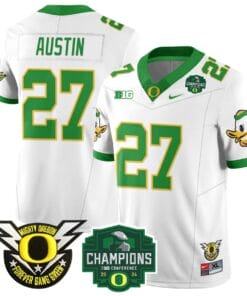Daylen Austin Jersey #27 Oregon Ducks 2024 Big Ten Champions All Stitched Football 6 DY2A96P