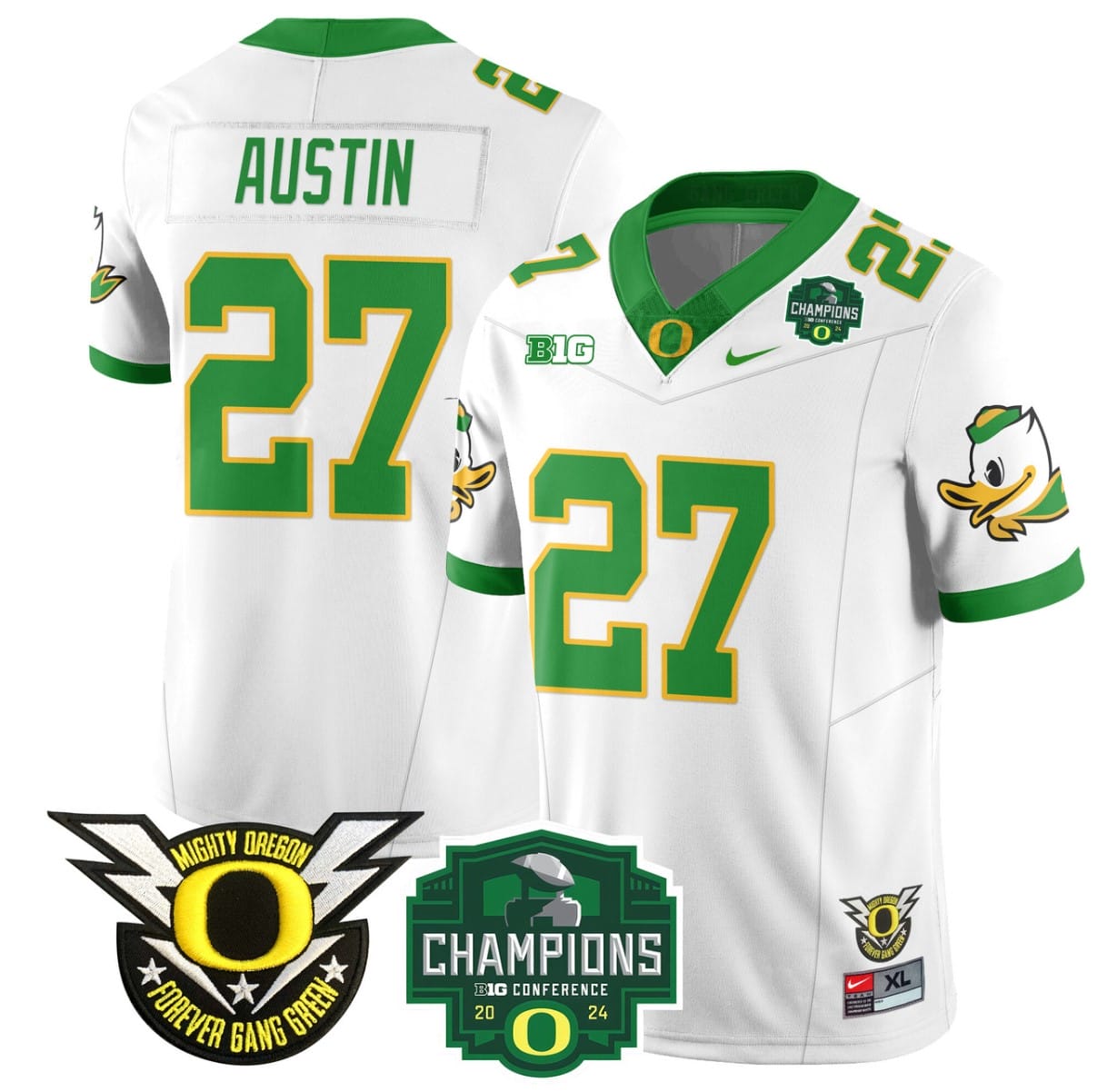 Daylen Austin Jersey #27 Oregon Ducks 2024 Big Ten Champions All Stitched Football 3 Daylen Austin Jersey #27 Oregon Ducks 2024 Big Ten Champions All Stitched Football - Image 3