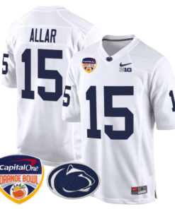 Drew Allar Jersey 15 Custom Penn State Orange Bowl Patch Football White
