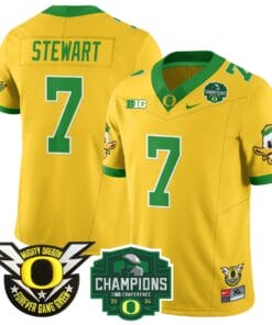 Evan Stewart Jersey #7 Oregon Ducks 2024 Big Ten Champions All Stitched Football 5 E1XAUQB
