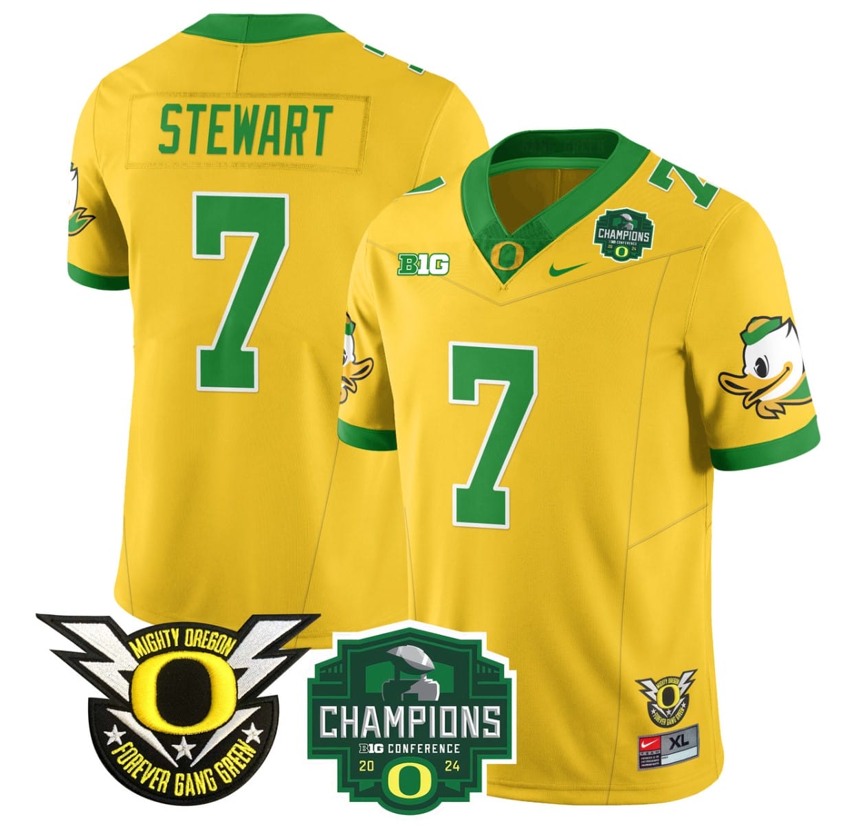Evan Stewart Jersey #7 Oregon Ducks 2024 Big Ten Champions All Stitched Football 2 Evan Stewart Jersey #7 Oregon Ducks 2024 Big Ten Champions All Stitched Football - Image 2
