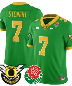 Evan Stewart Jersey #7 Oregon Ducks 2024 Mighty Rose Bowl Patch All Stitched Football 15 E3T9Y3D