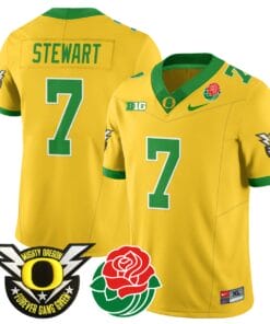 Evan Stewart Jersey #7 Oregon Ducks 2024 Mighty Rose Bowl Patch All Stitched Football 13 EIX69GG
