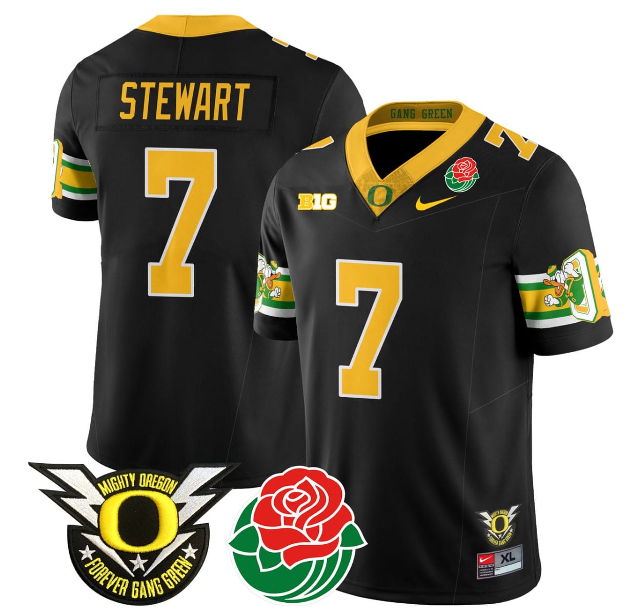Evan Stewart Jersey #7 Oregon Ducks 2024 Mighty Rose Bowl Patch All Stitched Football 5 Evan Stewart Jersey #7 Oregon Ducks 2024 Mighty Rose Bowl Patch All Stitched Football - Image 5