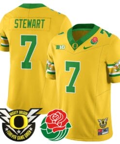 Evan Stewart Jersey #7 Oregon Ducks 2024 Mighty Rose Bowl Patch All Stitched Football 9 EO5PTC9