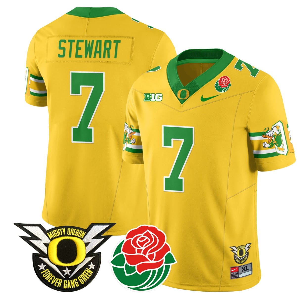 Evan Stewart Jersey #7 Oregon Ducks 2024 Mighty Rose Bowl Patch All Stitched Football 2 Evan Stewart Jersey #7 Oregon Ducks 2024 Mighty Rose Bowl Patch All Stitched Football - Image 2